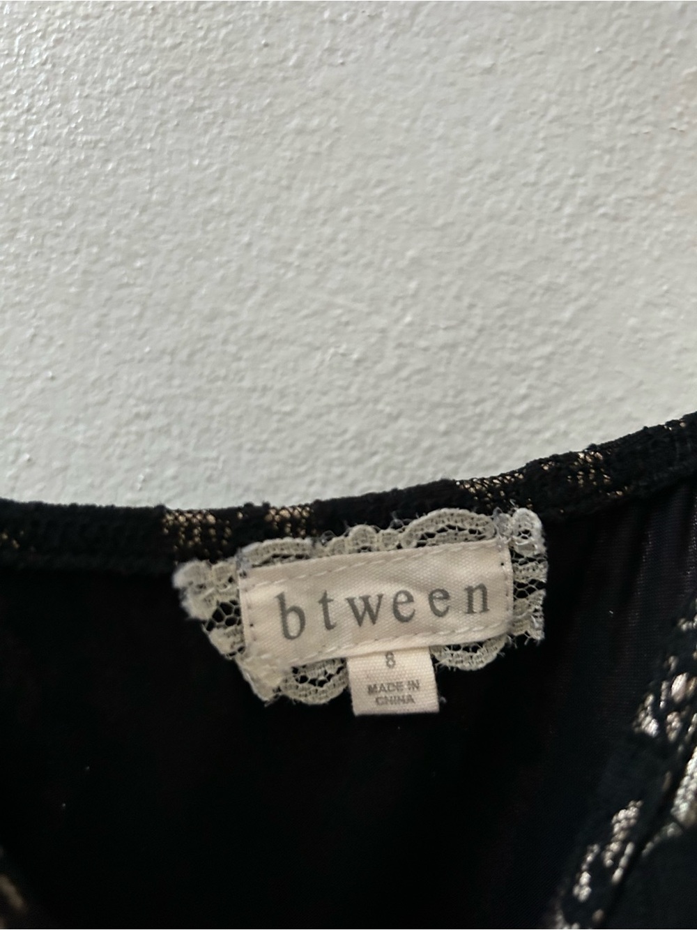 btween Black Lace Overlay Formal Dress with Nude Lining - Picture 6 of 6